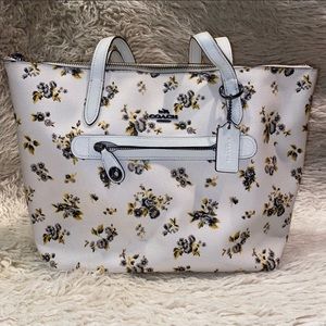 Flower Print Coach Tote Bag